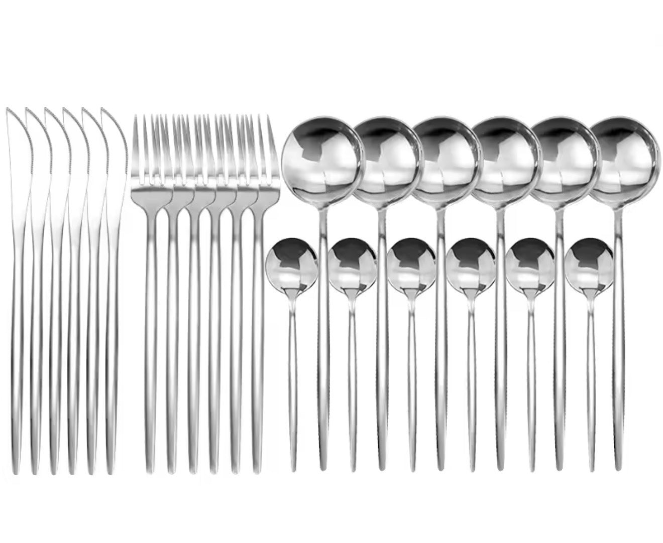 LUXORIA - Set 24 pezzi acciaio inox